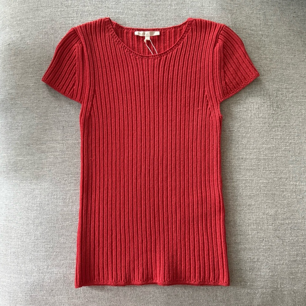 MAJE Pinky/Red Knit Top